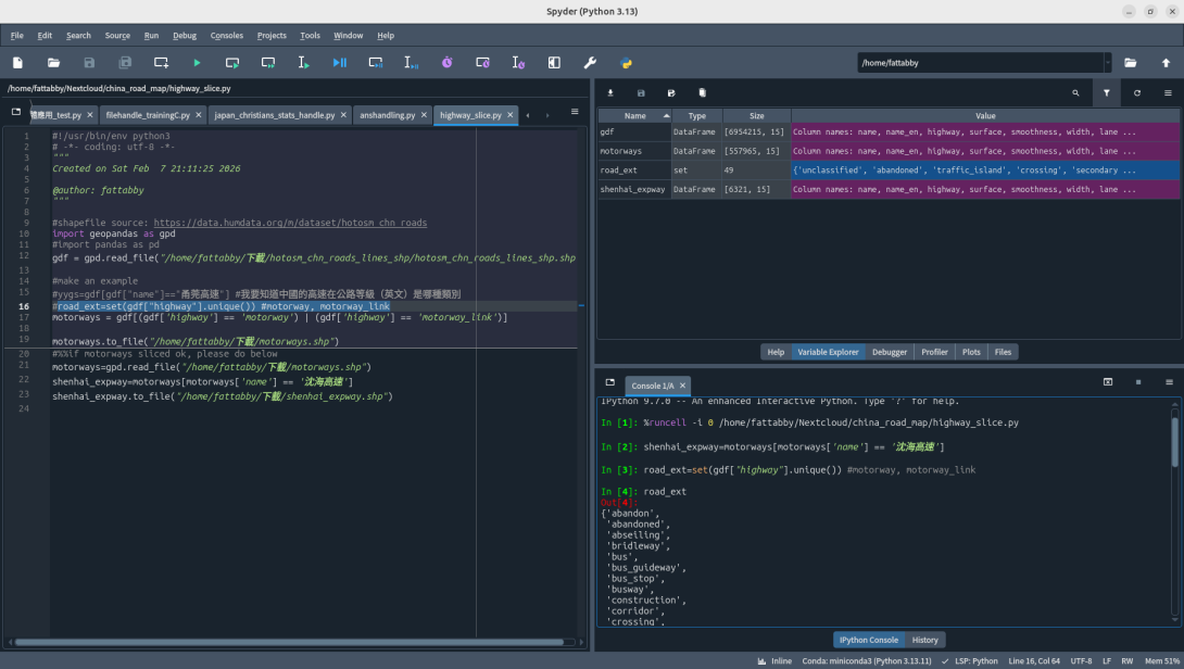 geopandas in Python Spyder runtime, notice size differences between several procedures